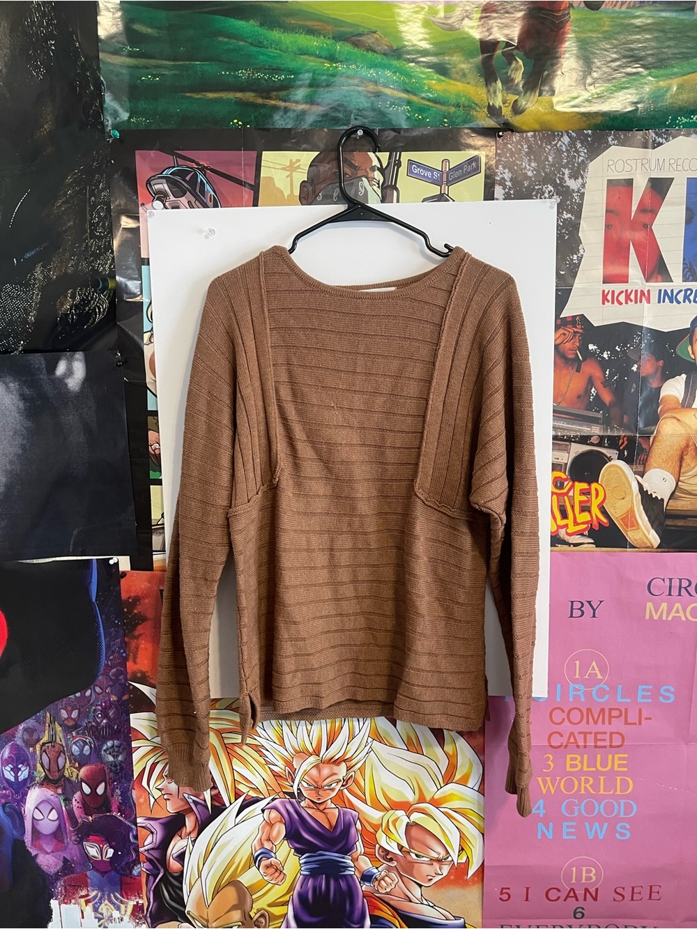 MAC Cosmetics Brown Ribbed Long-Sleeve Knit Top